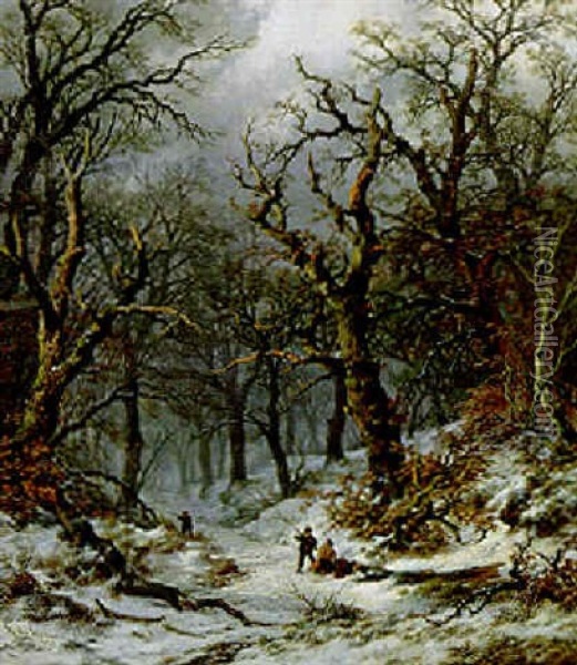 Jager Im Winterwald Oil Painting - Remigius Adrianus van Haanen