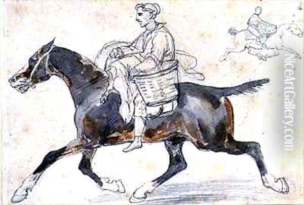 English butcher on horseback Oil Painting - Theodore Gericault