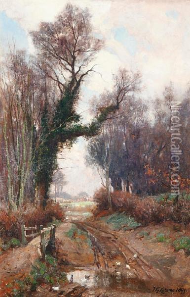 Lane At Kelsale Oil Painting - Frederick George Cotman