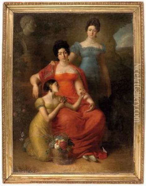 Drei Damen Des Hochadels Oil Painting - Baron Francois Gerard