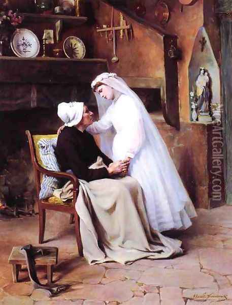First Communion Oil Painting - Henri Alphonse Laurent-Desrousseaux