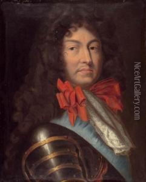 Portrait Louis Xiv. Oil Painting - Hyacinthe Rigaud
