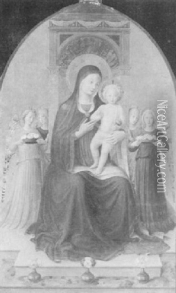 Madonna Col Bambino Oil Painting - Eliseo Tuderte Fattorini