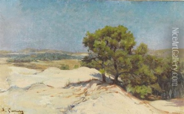 Les Dunes Oil Painting - Adolphe Ernest Gumery