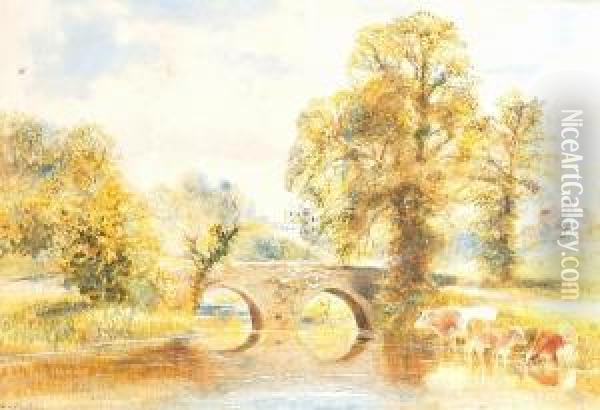 On The Frome At Stapleton Oil Painting - William Vivian Tippet