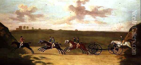 The Carriage Match at Newmarket, Against Time, 29th August 1750 Oil Painting - Francis Sartorius