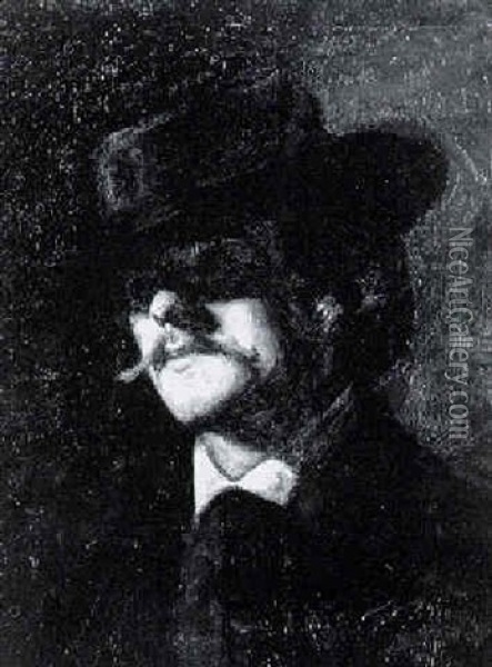 Portrait D'homme Au Chapeau Oil Painting -  Carolus-Duran
