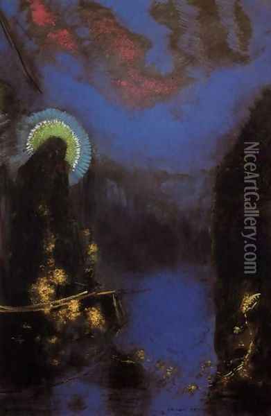 Virgin with Corona Oil Painting - Odilon Redon