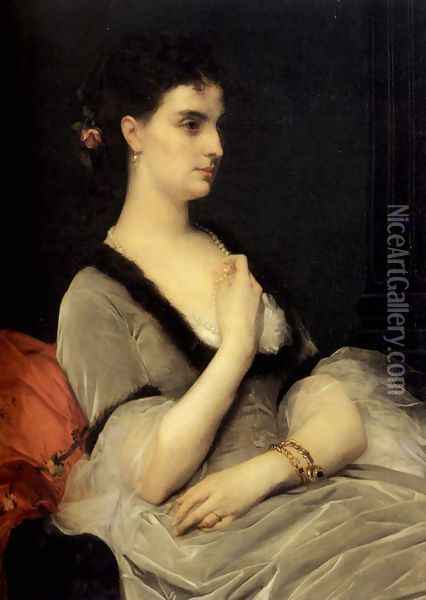 Portrait of Countess E. A. Vorontsova-Dashkova Oil Painting - Alexandre Cabanel