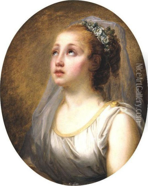 Une Vestale Oil Painting - Jean Baptiste Greuze
