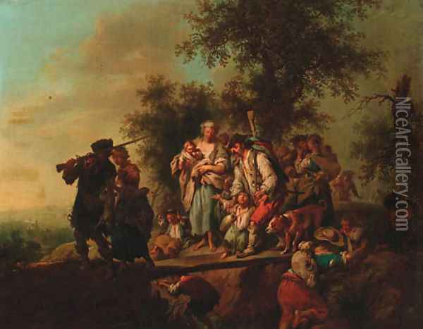 Soldiers returning from battle Oil Painting - Joseph Conrad Seekatz