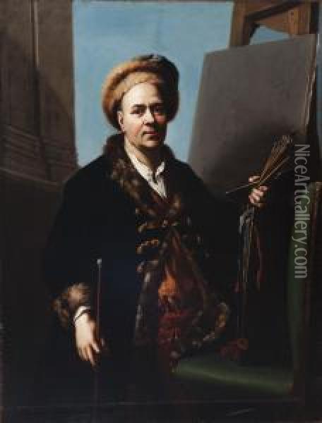 Self Portrait Oil Painting - Jacob Souppen Van Van Schuppen