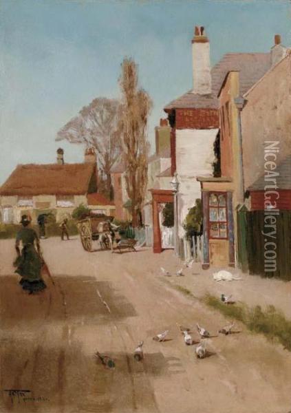 The Street Oil Painting - Henry Charles Fox