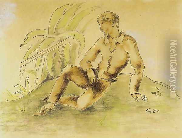 Resting Boy Oil Painting - Eugene Zak