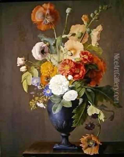 Still life with flowers Oil Painting - Antoine Berjon