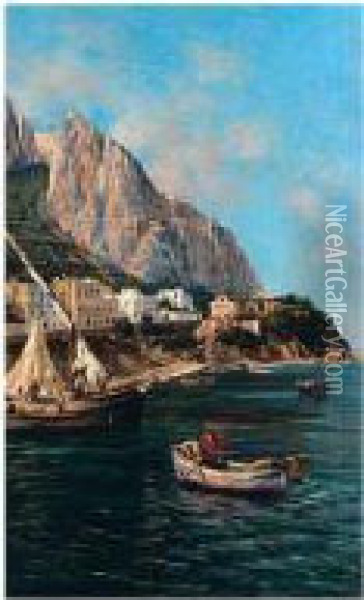 Off The Coast, Southern Italy Oil Painting - Bernard Hay