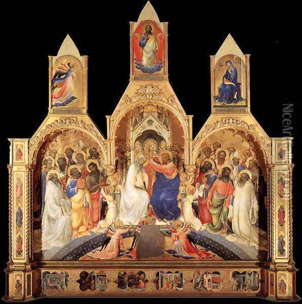 The Coronation of the Virgin 1414 Oil Painting - Lorenzo Monaco