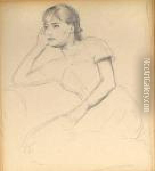 A Pensive Woman Oil Painting - Lovis (Franz Heinrich Louis) Corinth