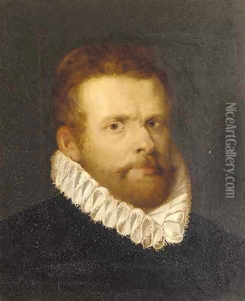 Portrait of a gentleman, bust-length, in a black doublet and a ruff Oil Painting - Cornelis De Vos