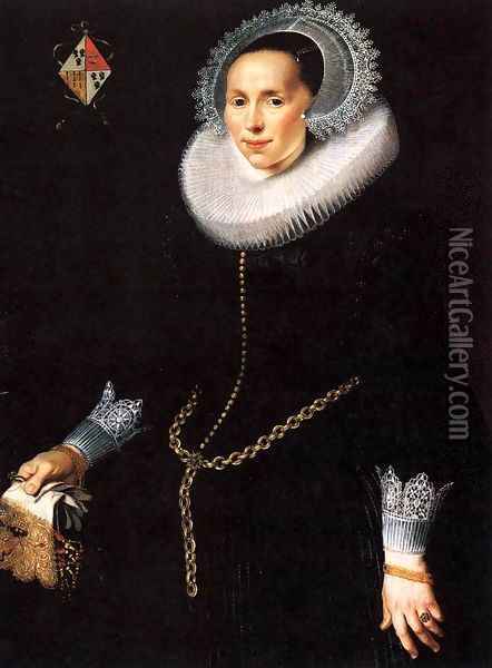 Portrait of Johanna Le Maire Oil Painting - Nicolaes Eliasz. Pickenoy