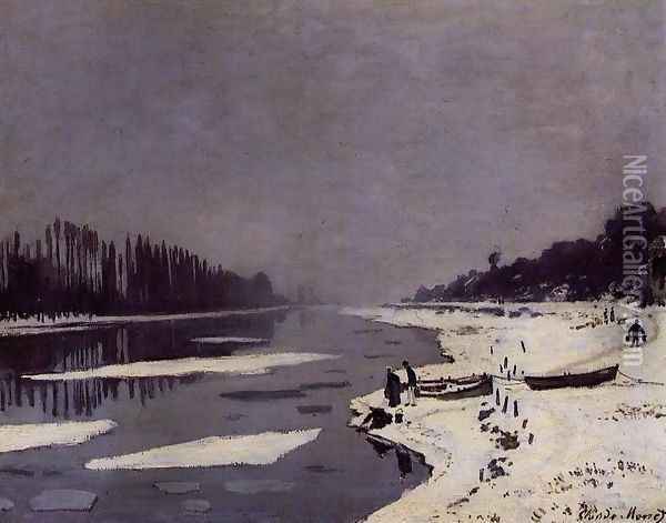 Ice Floes On The Saine At Bougival Oil Painting - Claude Oscar Monet