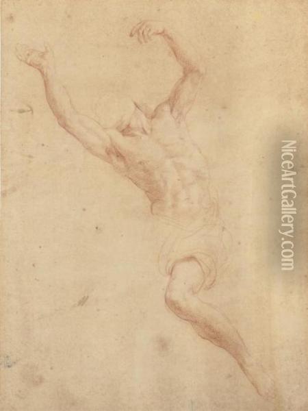 A Reclining Nude: Study For The Pieta Oil Painting - Pompeo Gerolamo Batoni