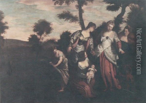 The Finding Of Moses Oil Painting - Carlo Caliari