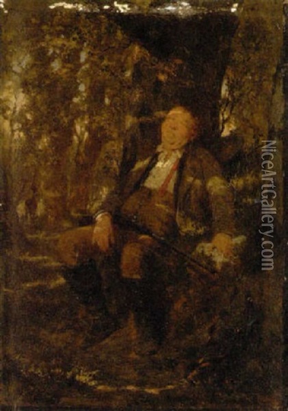 Auf Dem Anstand Eingeschlafen Oil Painting - Hugo Wilhelm Kauffmann