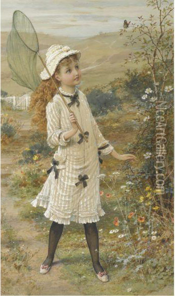 The Butterfly Catcher Oil Painting - William Stephen Coleman