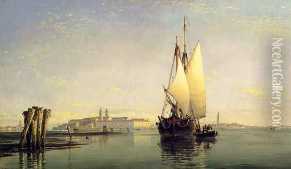 On The Lagoon Of Venice Oil Painting - Edward William Cooke