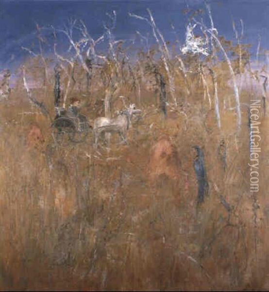 Lady In A Jinker Oil Painting - Arthur Merric Boyd
