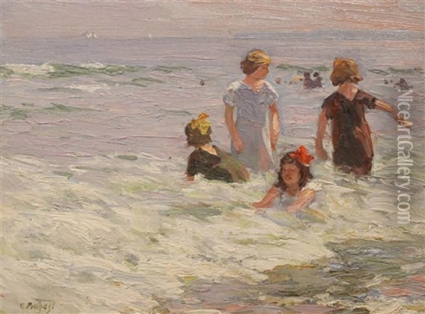 The Incoming Tide, Coney Island, N.y Oil Painting - Edward Henry Potthast