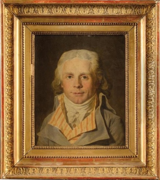 Portrait De Jacques Antoine Daniel, Conseiller A La Cour De Riom Oil Painting - Henri J. Francois