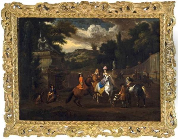 The 
Hunting Party Oil Painting - Leonard Defrance