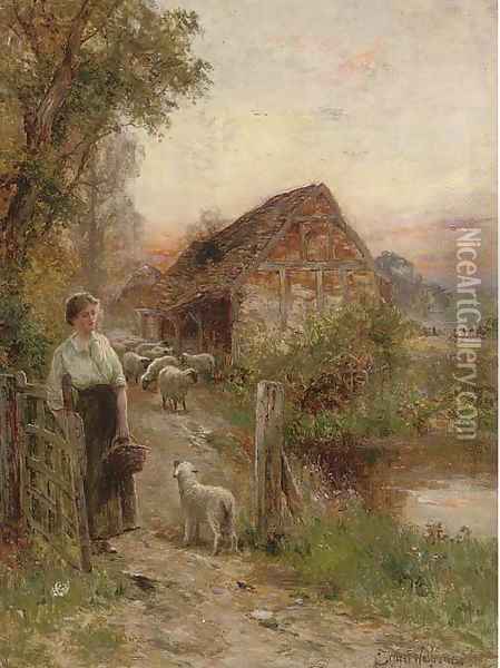 The lost lamb Oil Painting - Ernst Walbourn