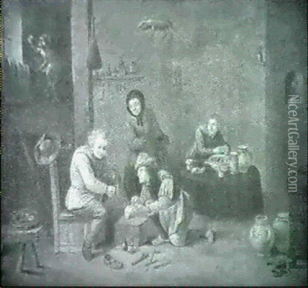 L'apothicaire Oil Painting - Cornelis Dusart