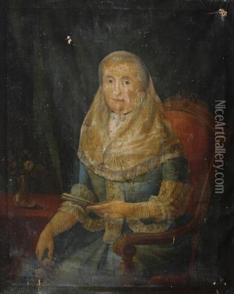 Portrait Of A Lady Oil Painting - Antoine de Favray