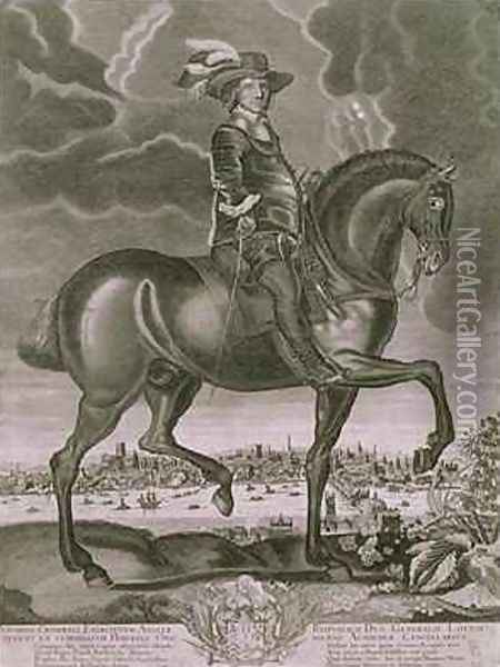 Equestrian Portrait of Oliver Cromwell Oil Painting - Albert Haelwegh