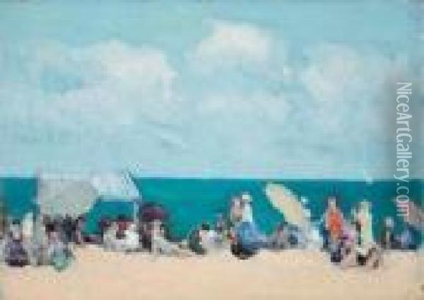 Beach Scene Oil Painting - Frederick Kitson Cowley