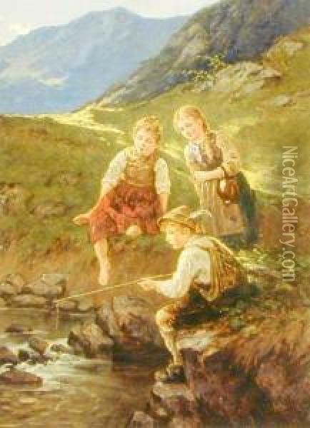 Nad Strumieniem Gorskim, Ok. 1890 Oil Painting - Albert Muller-Lingke