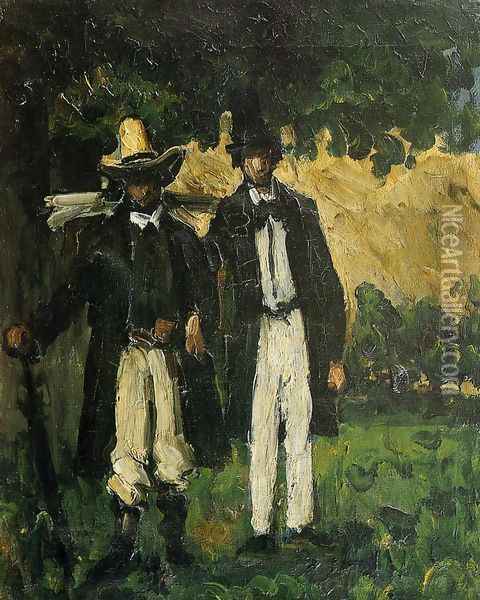 Marion And Valabregue Setting Out For Motif Oil Painting - Paul Cezanne