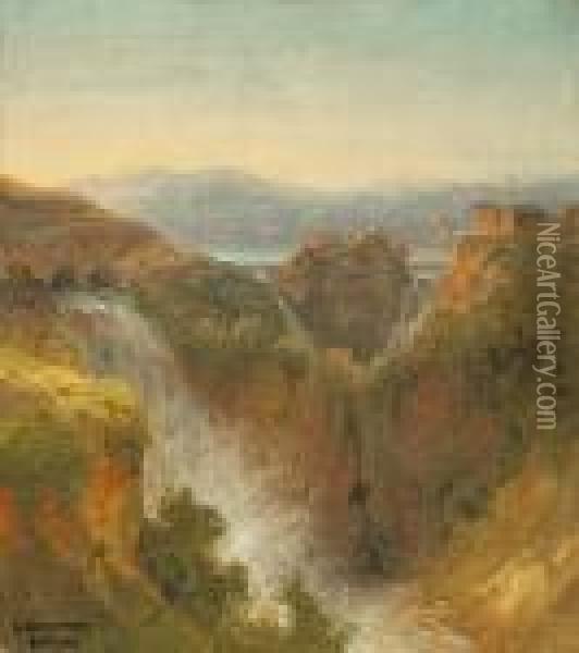 Die Wasserfalle Von Tivoli Oil Painting - Carl Morgenstern