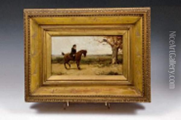 Paysage Avec Cavalier Et Corbeau Oil Painting - George Goodwin Kilburne
