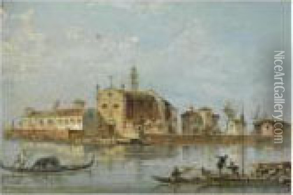 Venice, A View Of The Island Of Sant' Angelo Della Polvere Oil Painting - Giacomo Guardi