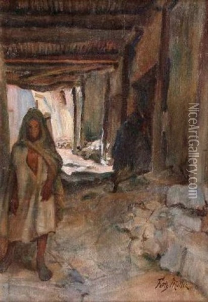 Ruelle Au Maghreb Oil Painting - Fritz Muller