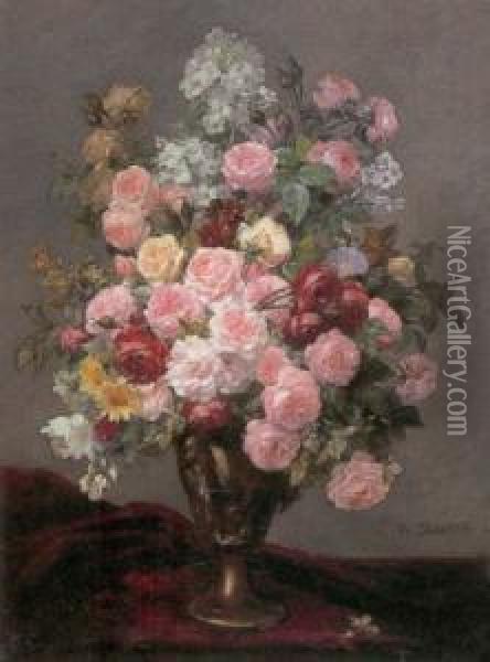 Bouquet Of Flowers Oil Painting - Louis De Schryver