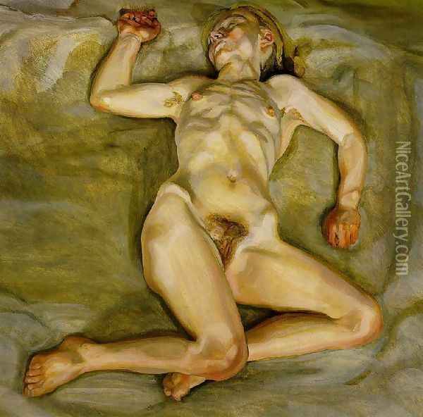 Naked Girl Asleep, II Oil Painting - Lucian Freud