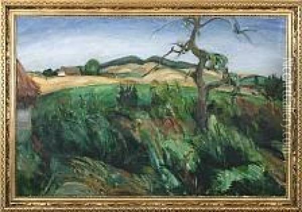 Landscape With Tree Oil Painting - Willy Bille