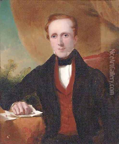 Portrait of a gentleman Oil Painting - John Partridge