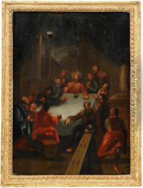 Nattvardens Instiftande Respektive Kristus Och Nikodemus - 1 Par Oil Painting - Pehr Horberg